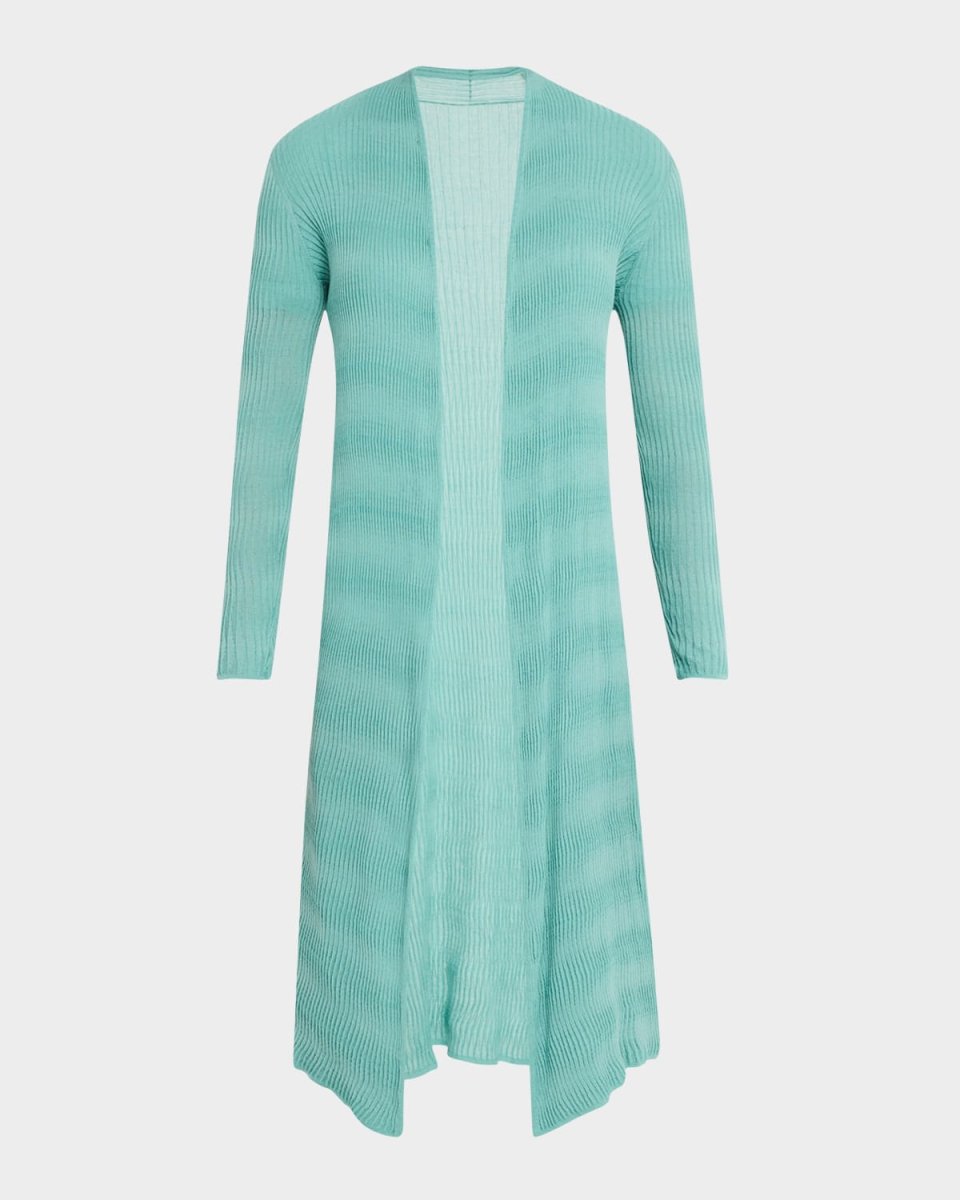 Ribbed Open-Front Duster Cardigan